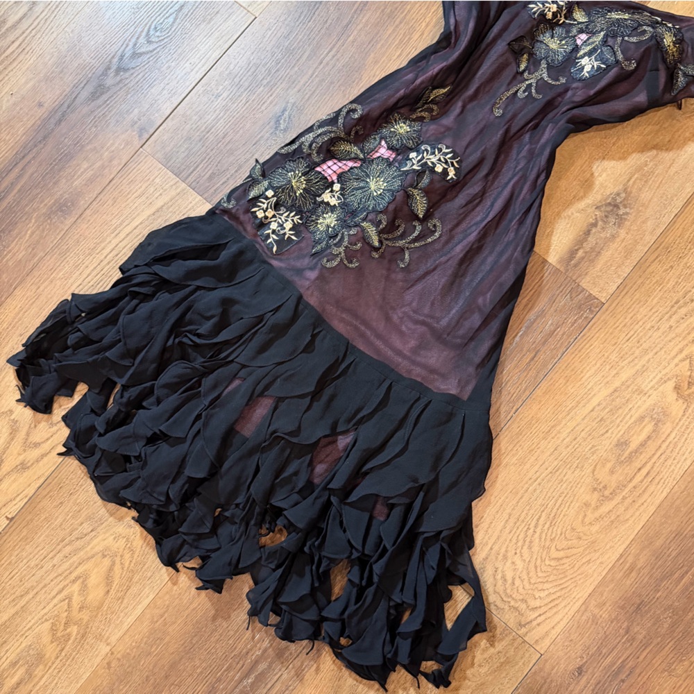 Vintage Y2K 100% Silk Dress Vintage Silk Dress Sue Wong Dress Fairy 20s - Picture 6 of 17